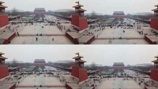 游客参观北京紫禁城建筑高清在线视频素材下载