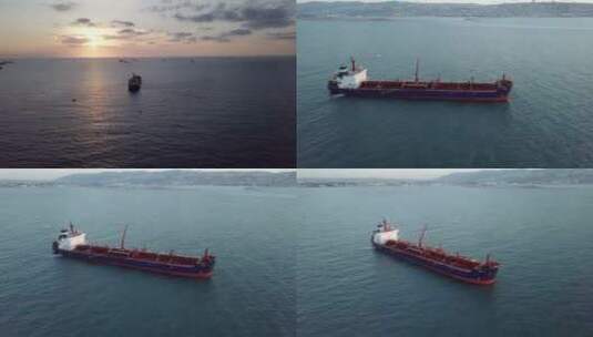 海中行驶的货轮高清在线视频素材下载