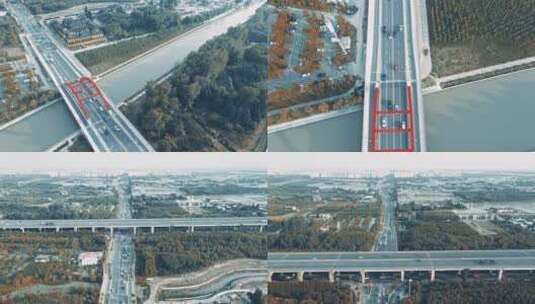 闵浦大桥航拍高清在线视频素材下载