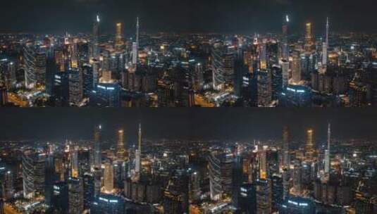 广州珠江新城CBD夜景延时高清在线视频素材下载