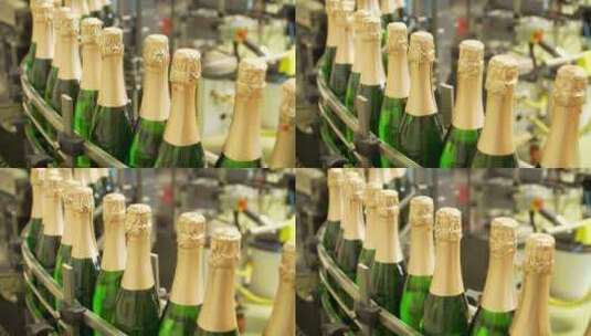 香槟 生产线 流水线 工业 酒类高清在线视频素材下载