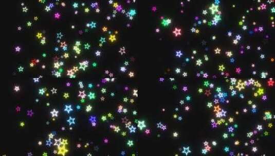 彩色霓虹星星粒子视频带通道高清在线视频素材下载