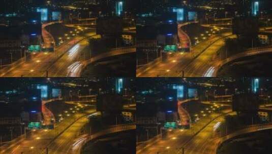 延时拍摄都市夜晚的道路高清在线视频素材下载