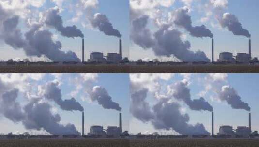 烟囱排放污染物高清在线视频素材下载
