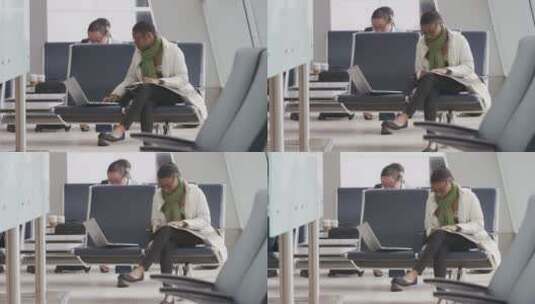 在机场工作的女商人高清在线视频素材下载