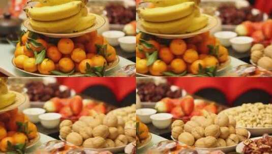 过年春节干果水果零食年货高清在线视频素材下载
