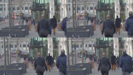 伦敦市中心街道上的行人高清在线视频素材下载