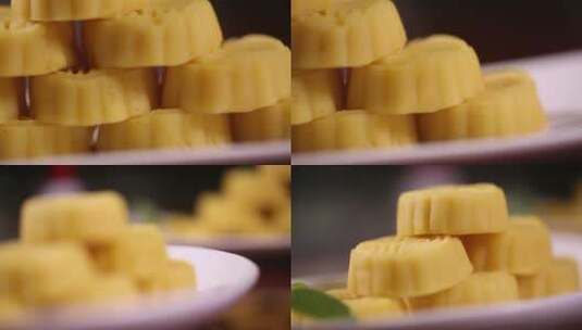 【镜头合集】豌豆黄豌豆糕老北京小吃高清在线视频素材下载