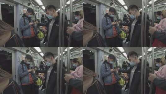 北上广乘坐地铁4K实拍高清在线视频素材下载
