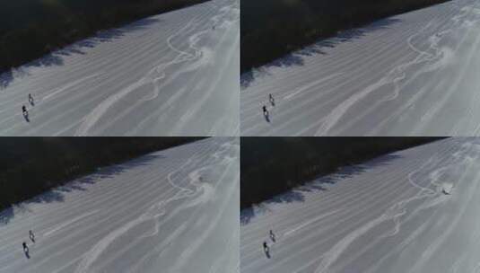 航拍滑雪场高清在线视频素材下载