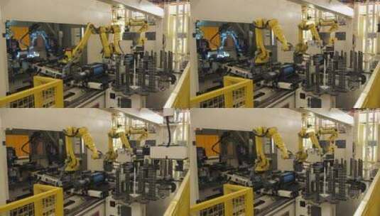 重工业自动化焊接机器人托辊生产线高清在线视频素材下载