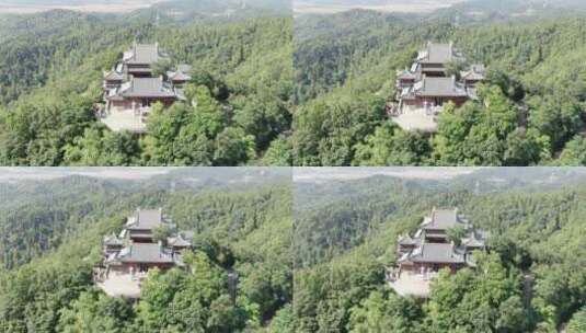 旅游景区湖南湘潭昭山风景区4A景区航拍高清在线视频素材下载