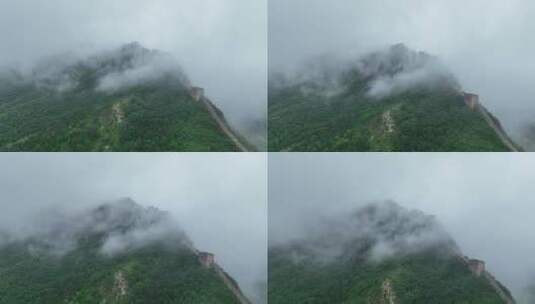云海涌动的北京司马台长城夏季云海长城风光高清在线视频素材下载