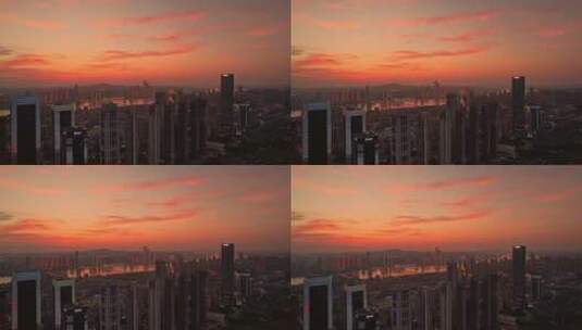 美丽长沙富兴时代城市建筑夕阳高清在线视频素材下载
