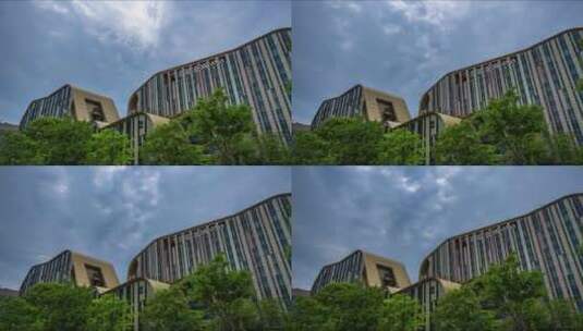 杭州白马湖建筑的延时高清在线视频素材下载