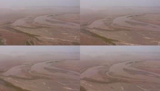 沙漠大河沙尘暴高清在线视频素材下载