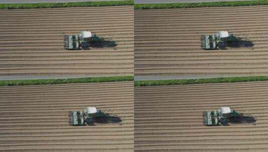 拖拉机平原耕作高清在线视频素材下载