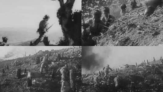抗美援朝志愿军夺高地上甘岭战役高清在线视频素材下载