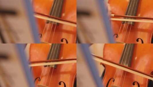 商场内大提琴演奏团体表演弹唱演唱高清在线视频素材下载