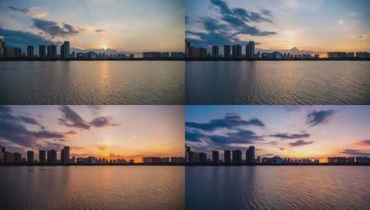 宣传片城市风光湛江滨湖公园日转夜延时摄影高清在线视频素材下载