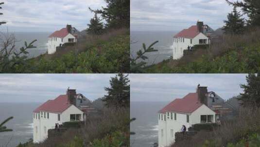 海边山上的房屋高清在线视频素材下载