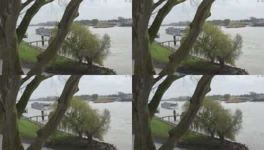 河里的游览船高清在线视频素材下载