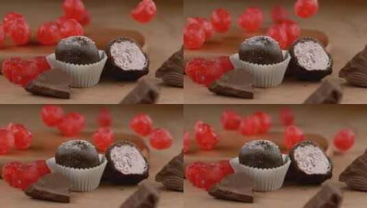 巧克力和糖果的特写高清在线视频素材下载