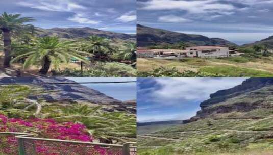 大山中的小镇风景高清在线视频素材下载