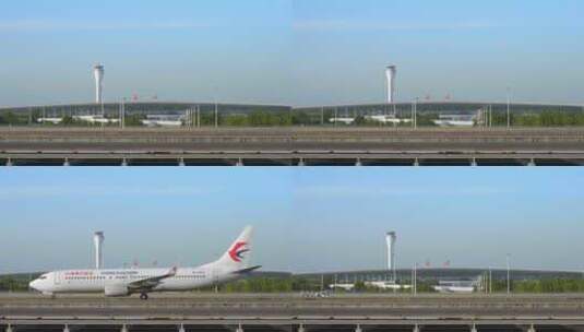 4k 武汉天河机场飞机驶过值机大楼高清在线视频素材下载