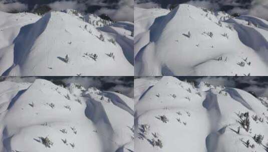 雪山滑雪航拍运动高清在线视频素材下载
