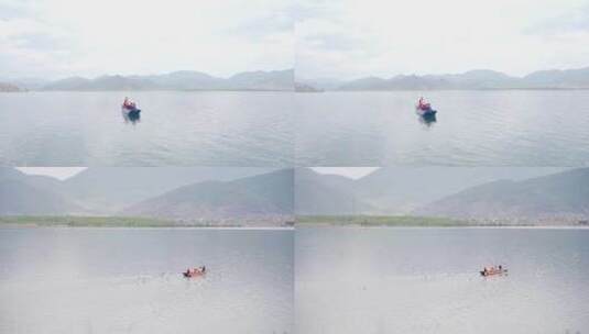 划船 泸沽湖高清在线视频素材下载