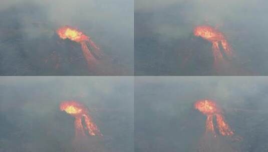 火山爆发火山喷发视频红色高温岩浆高清实拍高清在线视频素材下载