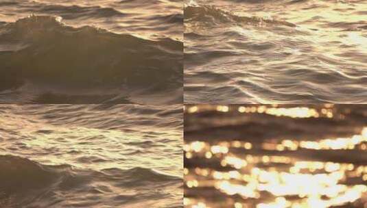 逆光大海海面浪花虚化光斑合集高清在线视频素材下载