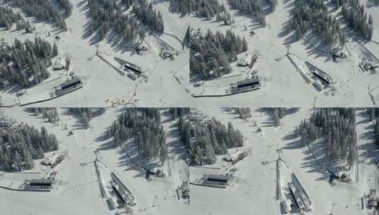 航拍雪场雪道高清在线视频素材下载