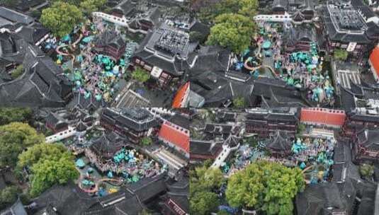 上海豫园城隍庙新年初雪上海雪景高清在线视频素材下载