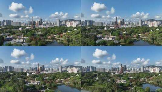 4K深圳南山区世界之窗航拍高清在线视频素材下载