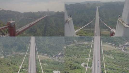 湖南湘西矮寨大桥4K航拍高清在线视频素材下载
