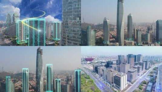 科技智慧城市光线合集高清在线视频素材下载