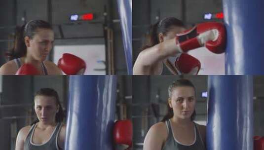 女拳击手打拳击高清在线视频素材下载