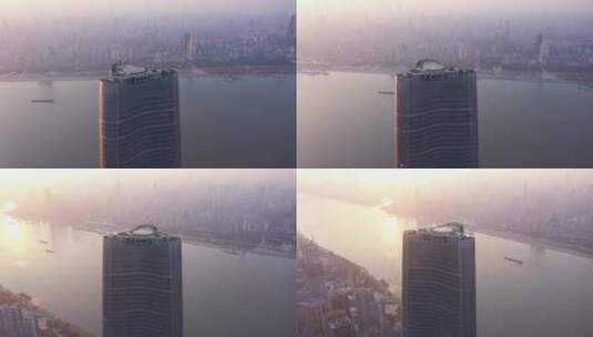武汉绿地中心日落高清在线视频素材下载