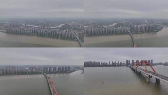 福元路大桥航拍高清在线视频素材下载