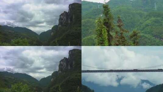 湖北恩施巴东县四渡河大桥自然风光高清在线视频素材下载