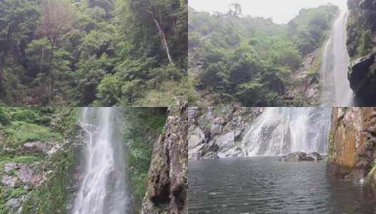桂林荔浦天河瀑布风景区自然形成的天河瀑布高清在线视频素材下载
