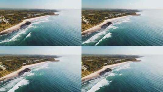澳大利亚巴利纳雪莱海滩晴朗阳光明媚的早晨，无人机镜头。高清在线视频素材下载