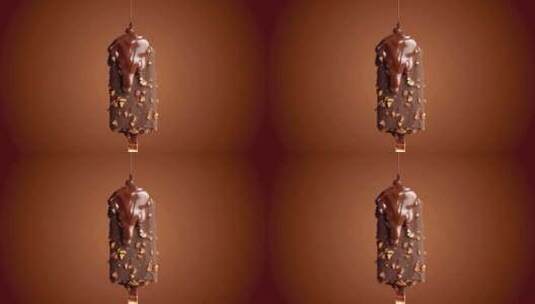 冰淇淋融化升格 巧乐兹 雪糕 巧克力雪糕高清在线视频素材下载