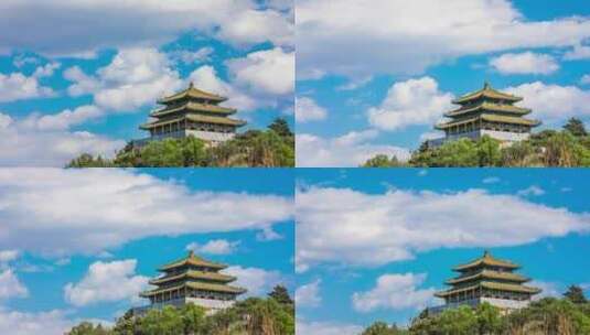 4K延时拍摄北京景山公园万春亭高清在线视频素材下载