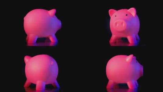 猪头存钱罐高清在线视频素材下载