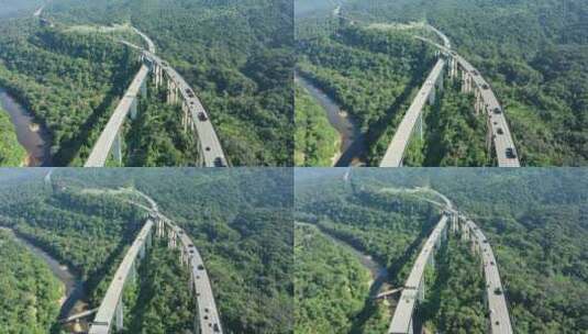 林间高架高速公路高清在线视频素材下载