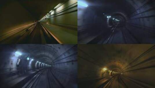 【合集】第一视角地铁穿行隧道高清在线视频素材下载