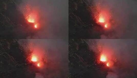 航拍火山爆发高清在线视频素材下载